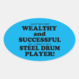 Stahltrommel Reich und erfolgreicher Oval Sticker