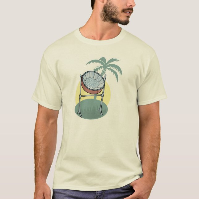 Stahltrommel und Palmen T-Shirt (Vorderseite)