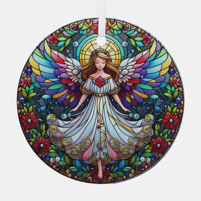 Stain Glass Angel Ornament Aus Glas (Rückseite)