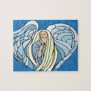 Stain Glass Blue Angel Puzzle