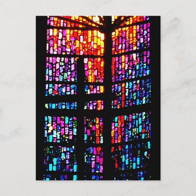 Stain Glass Cross Postkarte (Vorderseite)