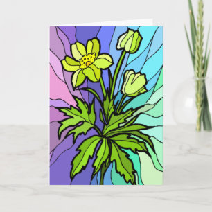Stain Glass Daisy Card Karte