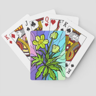 Stain Glass Daisy Spielkarten