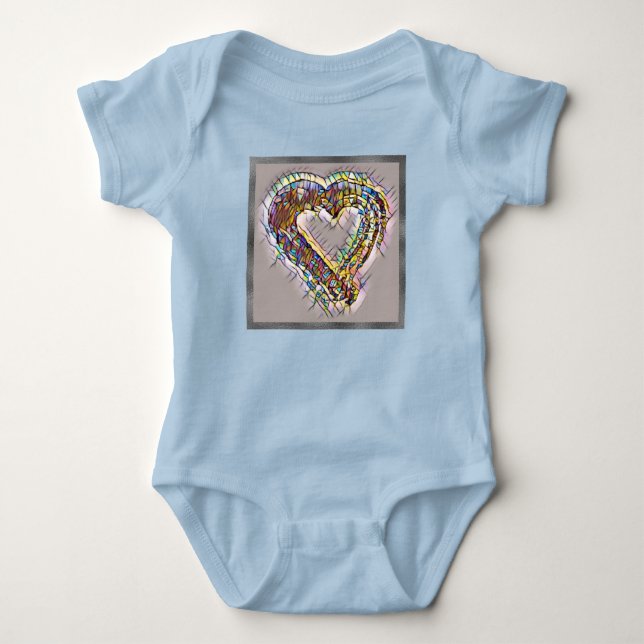 Stain Glass Hearts Baby Bodysuit Baby Strampler (Vorderseite)