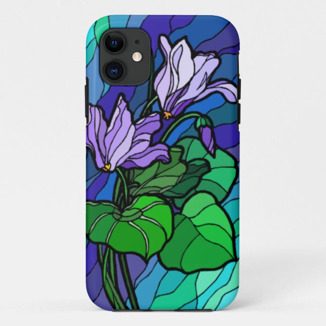 Stain Glass Lila Blume iPhone 5 Fall Case-Mate iPhone Hülle (Rückseite)