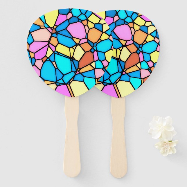 Stain Glass Lite Hand Fan Fächer (Vorne und Hinten)