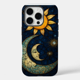 Stain Glass Mystical Tarot Design Sun Moon Stars iPhone 16 Pro Hülle