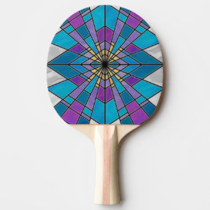 Stain Glass Ray Blau und Lila Tischtennis Schläger
