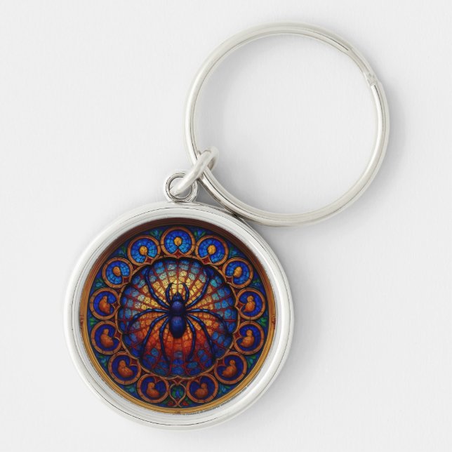 Stain Glass Spider Keychain Schlüsselanhänger (Vorne)