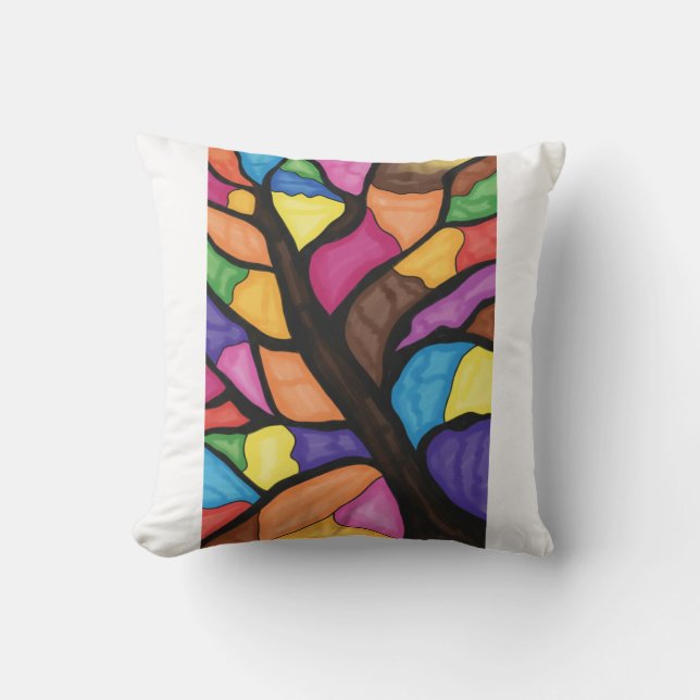Stain glass tree art  kissen (Vorderseite)