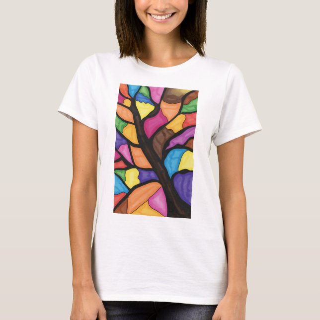 Stain glass tree art  T-Shirt (Vorderseite)