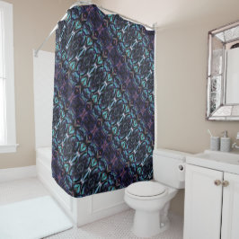 Stained Glass Acrylic Pour Inspired Shower Curtain Duschvorhang