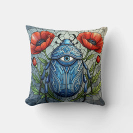 Stained Glass Beetle Eye Poppies Unique Bug Insect Kissen