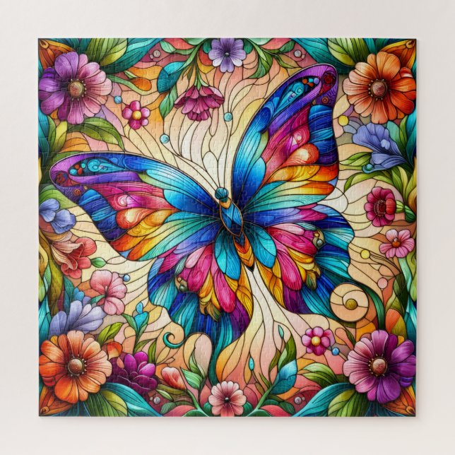 Stained Glass Butterfly Puzzle (Vertikal)