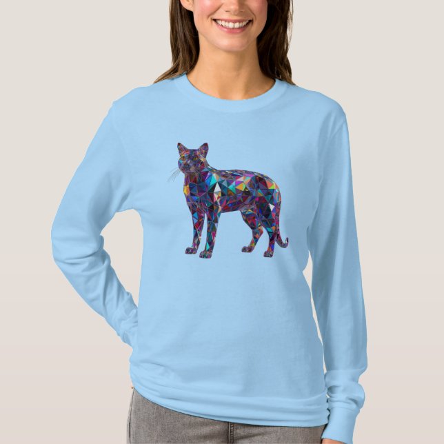 Stained Glass Cat T-Shirt (Vorderseite)