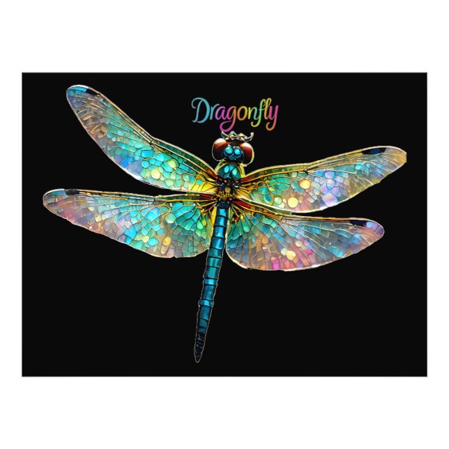 Stained Glass Colorful Dragonfly Fotodruck (Vorne)