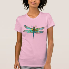 Stained Glass Colorful Dragonfly T-Shirt