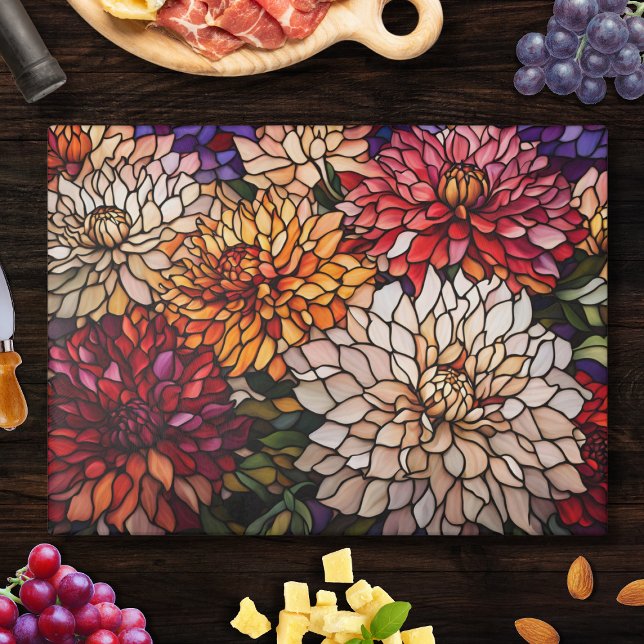 Stained Glass Dahlia Art Schneidebrett (Von Creator hochgeladen)