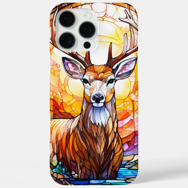 Stained Glass Deer Case-Mate iPhone Hülle (Rückseite)