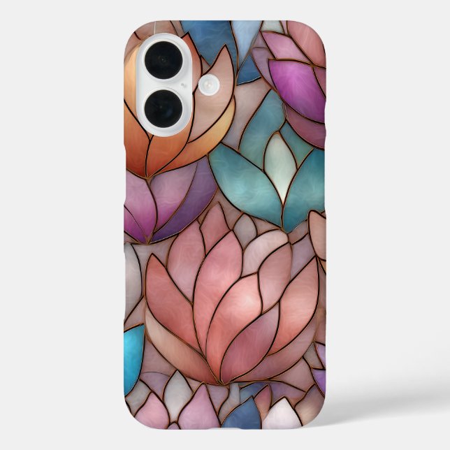 Stained Glass Effect Phone Case Floral Mosaic  (Rückseite)
