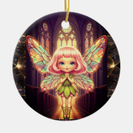 Stained glass, fairies, cathedrals, prayer keramik ornament