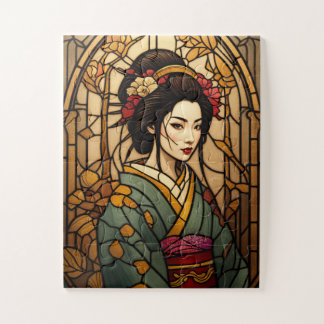 Stained glass geisha puzzle