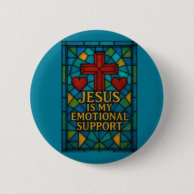 Stained Glass Jesus Christian Gift Button (Vorderseite)