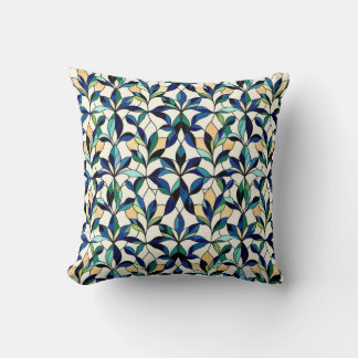 Stained Glass Leaf Throw Pillow Kissen