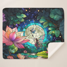 Stained Glass Little Fairy With Dragonfly Sherpadecke