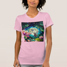 Stained Glass Little Fairy With Dragonfly T-Shirt
