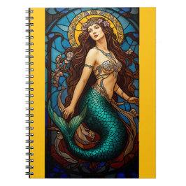 Stained glass mermaid notizblock