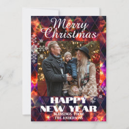 Stained Glass Misty Photo Multicolors Feiertagskarte