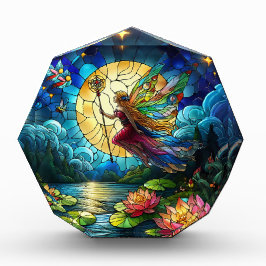 Stained Glass Moonlight Flight Fairy  Fotoblock