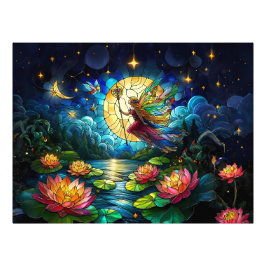 Stained Glass Moonlight Flight Fairy  Fotodruck