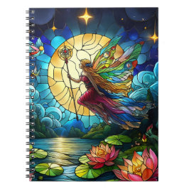 Stained Glass Moonlight Flight Fairy  Notizblock