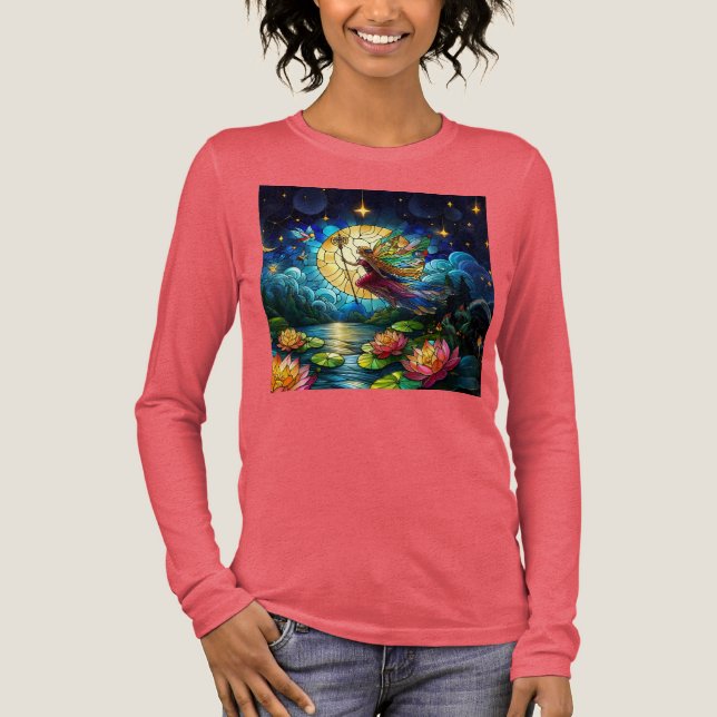 Stained Glass Moonlight Flight Fairy  Tri-Blend Shirt (Vorderseite)
