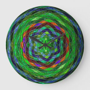 Stained Glass Mosaic Abstract #4 Große Wanduhr