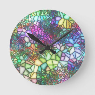 Stained Glass Mosaic Runde Wanduhr