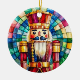 Stained Glass Nutcracker Personalized Christmas Keramik Ornament