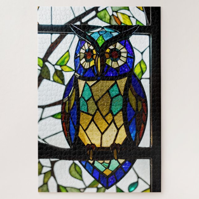 Stained Glass Owl Jigsaw Puzzle (Vertikal)