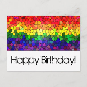 Stained Glass Rainbow - Birthday Card Postkarte