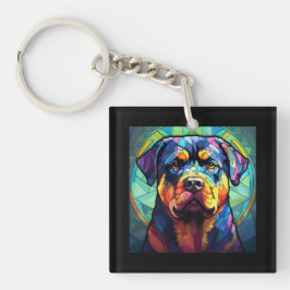 Stained Glass Rottweiler  Schlüsselanhänger