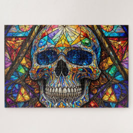 Stained Glass Skull Jigsaw Puzzle