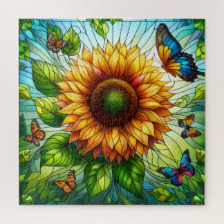 Stained Glass Sunflower Puzzle