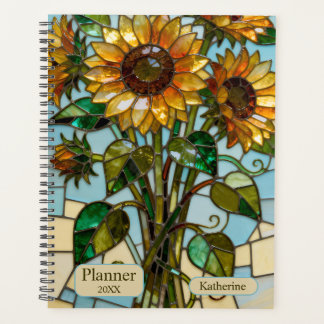 Stained Glass Sunflowers Name And Year Planer