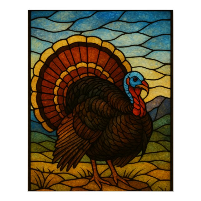 Stained Glass Turkey Poster (Vorderseite)
