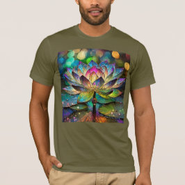 Stained Glass Vibrant Lotus Flower T-Shirt