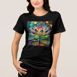 Stained Glass Vibrant Lotus Flower Tri-Blend Shirt