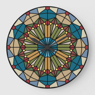 Stained Glass Wall Clock Große Wanduhr