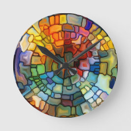 Stained Glass Wall Clock Runde Wanduhr